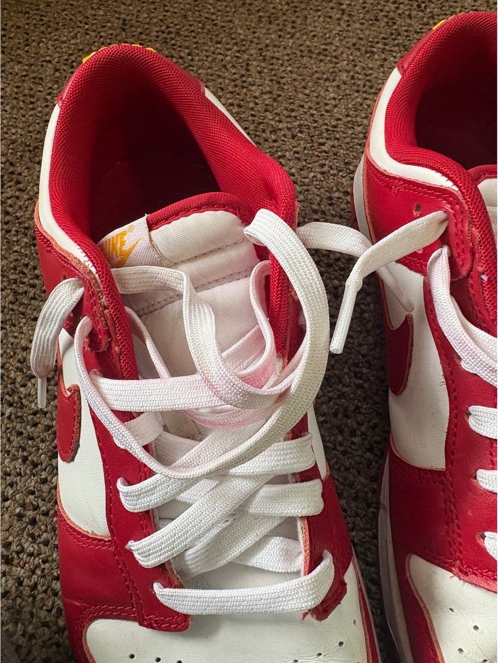 Nike Dunk Low Red and White Sneakers - Picture 3 of 8